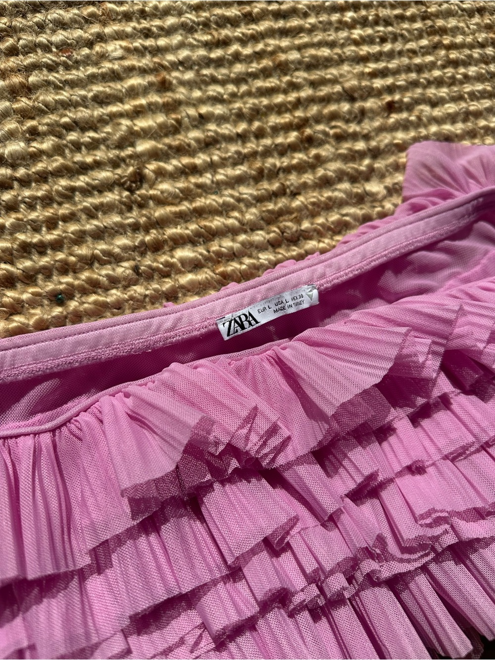 Zara Layered Pink Ruffle Tube Top - Picture 2 of 3